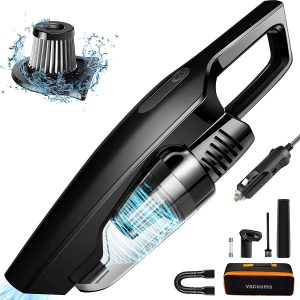 Car Vacuum, Cherylon Car Portable Car Vacuum Cleaner High Power 150W/8000Pa, Handheld Vacuum w/16.4Foot Cable, DC12V, Auto Accessories Kit for Interior Detailing and Car Interior Kit - Black