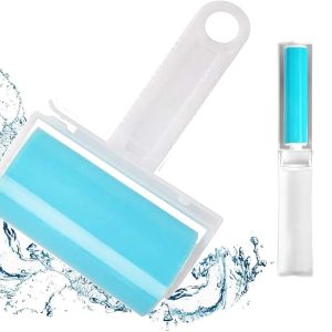Sticky Lint Roller 3 Pack, Reusable Washable Lint Roller Pet Hair Remover Include Large and Small Size Cleaner for Clothes, Pet Hairs, Carseats